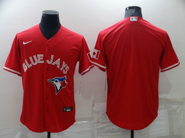Men's Toronto Blue Jays Blank Red Cool Base Stitched Jersey